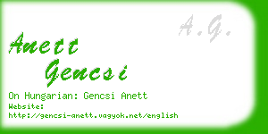 anett gencsi business card